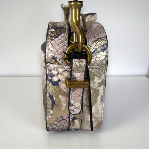 Kurt Geiger Kensington Shoreditch Snake Embossed Small Camera Crossbody Bag New - Picture 5 of 14